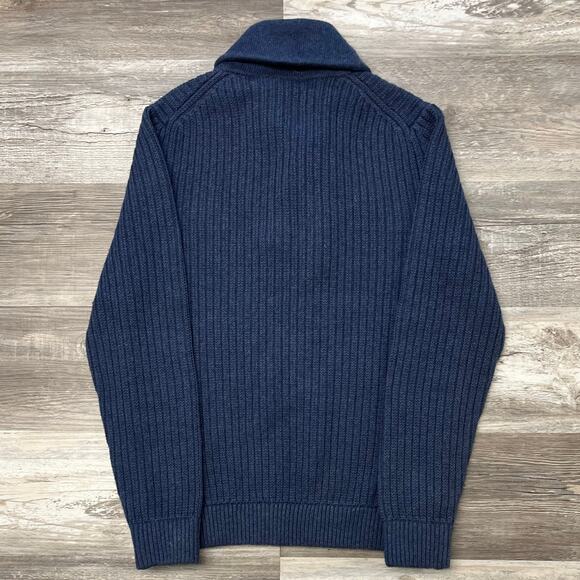 Duluth Trading‎ Sweater Navy Blue Mens M Brigadier Shawl Collar Cotton Wool - Picture 3 of 8